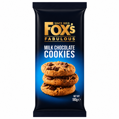 Fox Single Chocolate Chip Cookies 180gm Imported From UK - Nosh Products