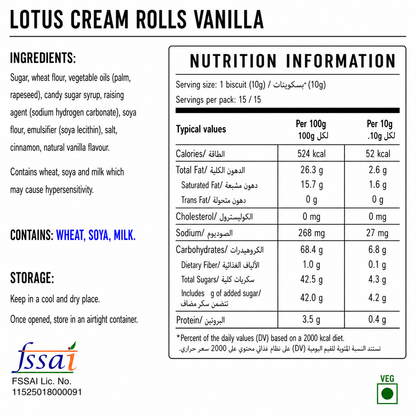 Lotus Biscoff Biscuit With Vanilla Cream 150gm Imported From Belgium - Nosh Products