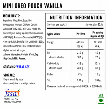 Oreo Mini Cookies Vanilla Cup 61.3gm Imported From Asia - Nosh Products