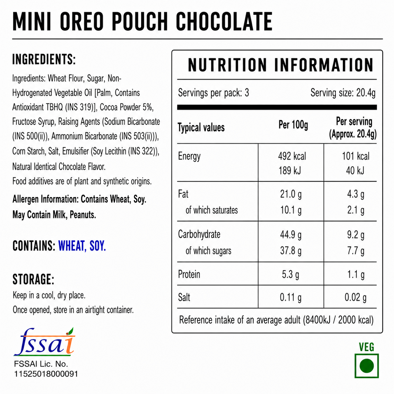 Oreo Mini Cookies Chocolate 58gm Imported From Asia - Nosh Products