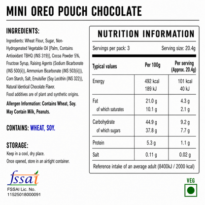 Oreo Mini Cookies Chocolate 58gm Imported From Asia - Nosh Products