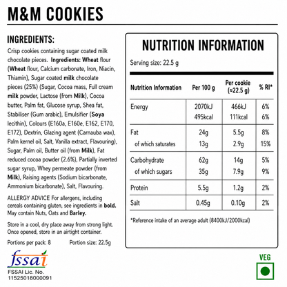 M&M Double Chocolate Cookies 180gm Imported From UK - Nosh Products