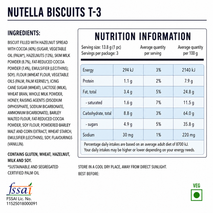 Nutella Biscuit Small 41gm Imported From Italy - Nosh Products