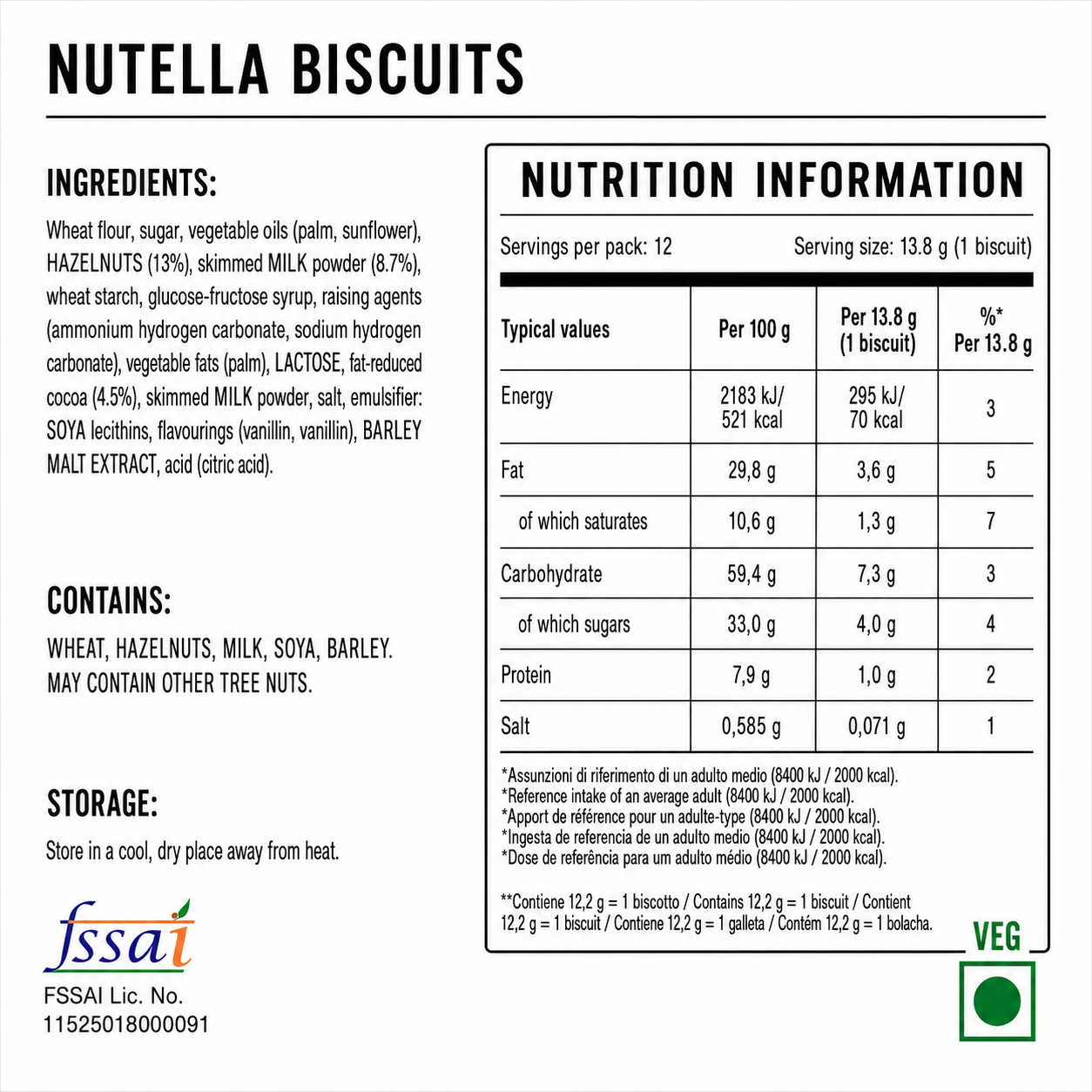 Nutella Biscuit Tube 166gm Imported From Italy
