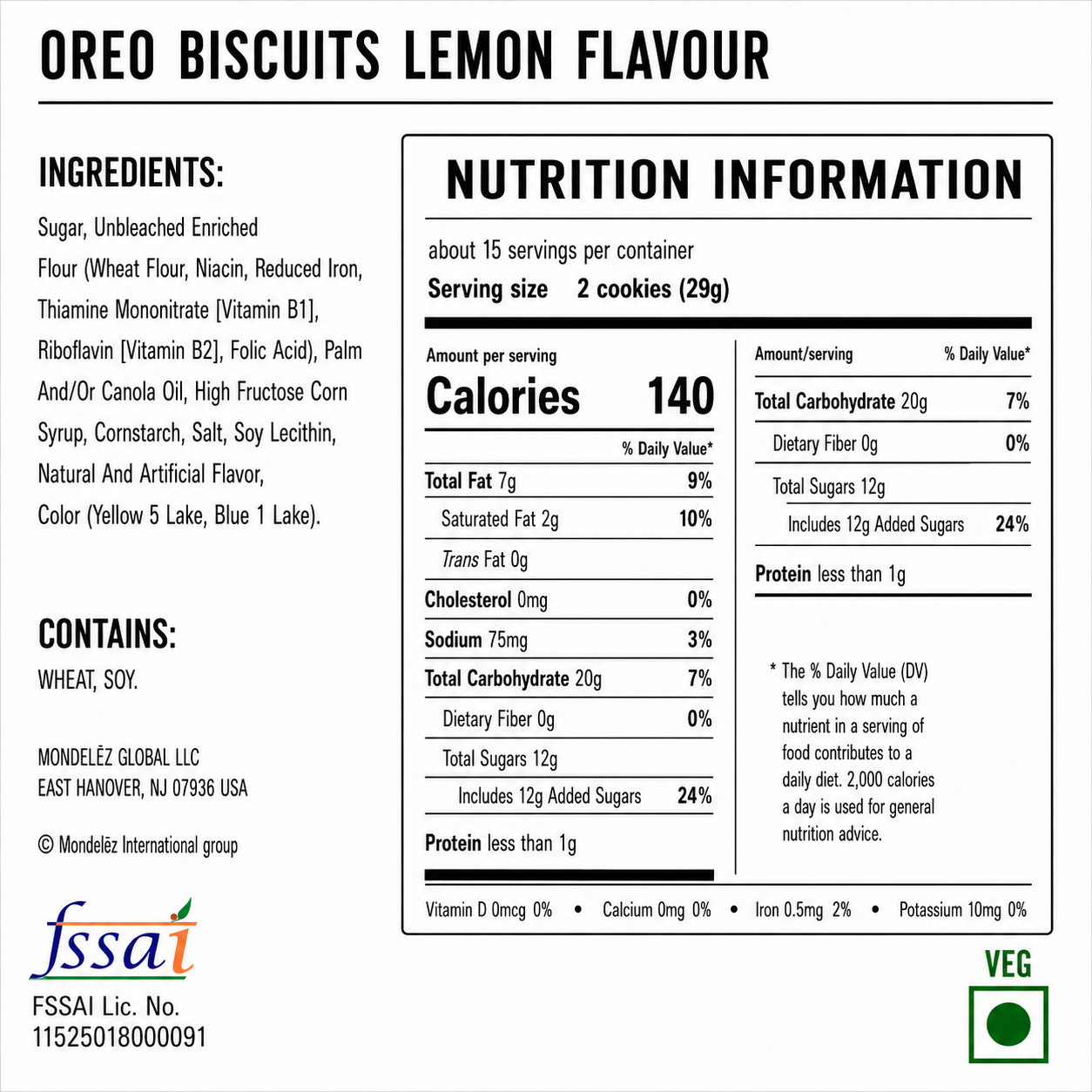 Oreo Biscuits Lemon Flavour 482gm Imported From USA