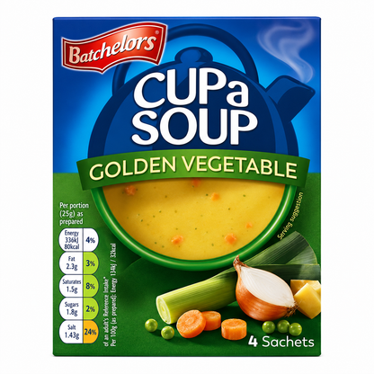 Batchelor's Cup-A-Soup Golden Vegetable (4 Cups) Imported From UK - Nosh Products