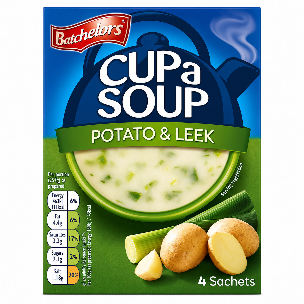 Batchelor's Cup-A-Soup Potato And Leek (4 Cups) Imported From USA