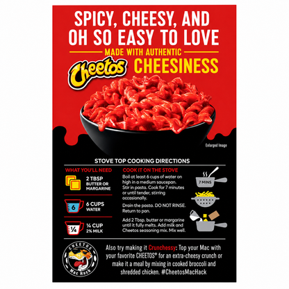 Cheetos Macaroni And Cheese Flaming Hot 160gm Imported From USA - Nosh Products