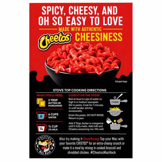 Cheetos Macaroni And Cheese Flaming Hot 160gm Imported From USA - Nosh Products