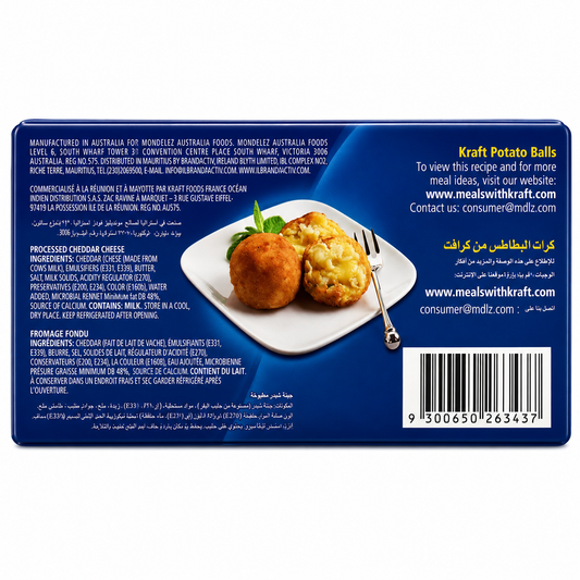 Kraft Cheddar Cheese Block 250gm Imported From USA - Nosh Products