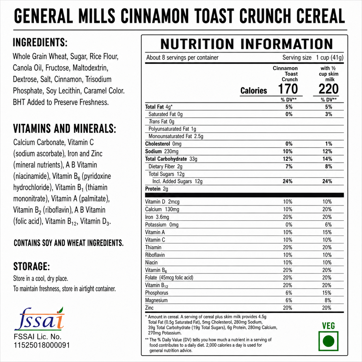 General Mills Cinnamon Toast Crunch Cereal 340gm Imported From USA - Nosh Products