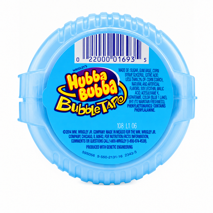 Hubba Bubba Tape Sour Blue Raspberry Chewing Gum 56gm Imported From USA/UK - Nosh Products