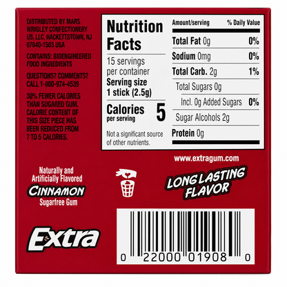Extra Gum Cinnamon Chewing Imported From USA - Nosh Products