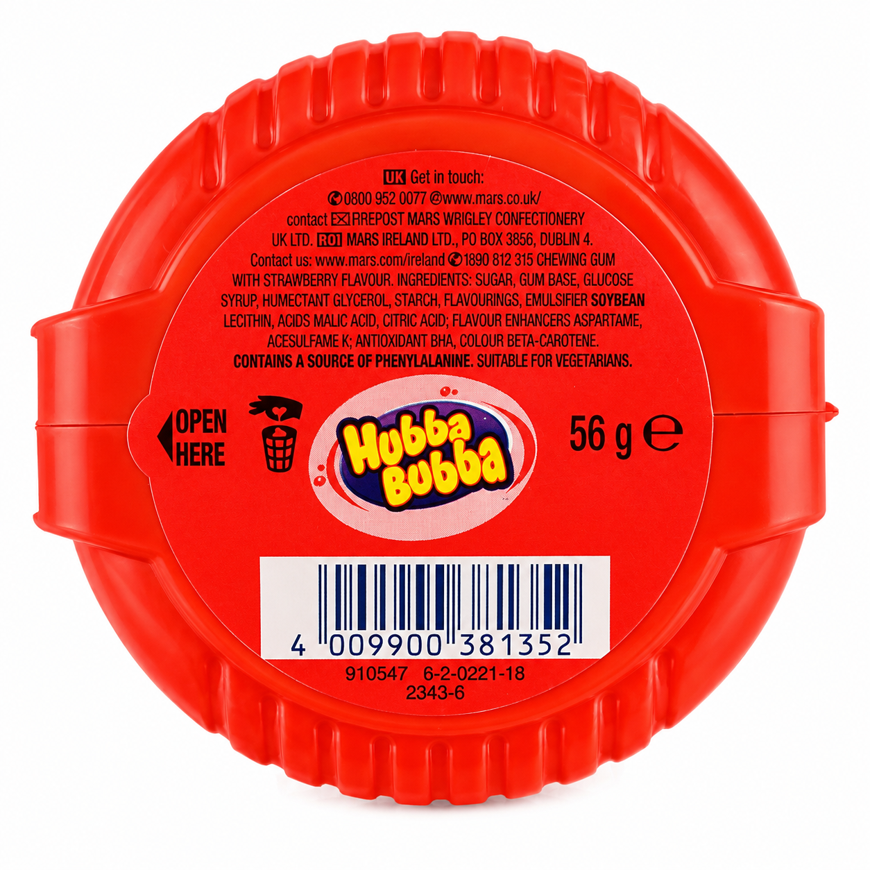 Hubba Bubba Tape Seriously Strawberry Chewing Gum 56gm Imported From USA/UK - Nosh Products
