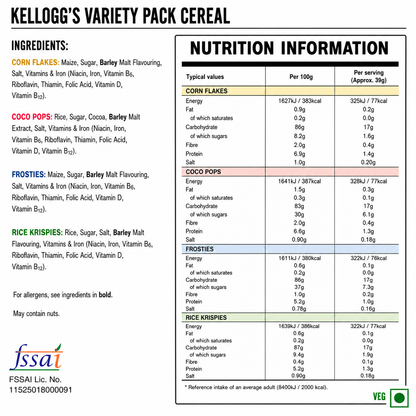Kellogg's Variety Pack Cereal Imported From UK - Nosh Products