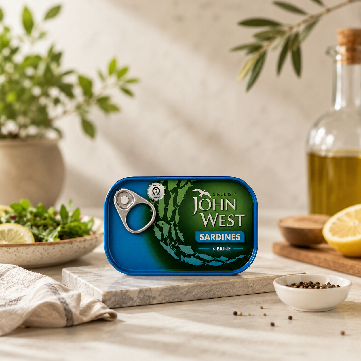 John West Sardine In Brine 120gm Imported From UK - Nosh Products