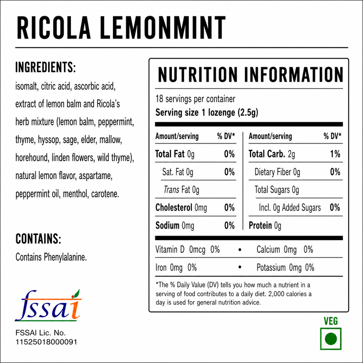 Ricola Lemonmint Mints 45gm Imported From UK - Nosh Products