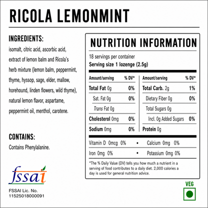 Ricola Lemonmint Mints 45gm Imported From UK - Nosh Products
