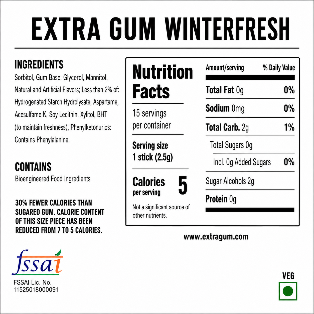 Extra Gum Winter Fresh Chewing Gum Imported From USA - Nosh Products