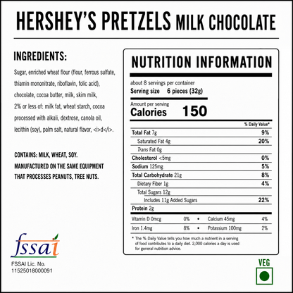 Hershey Dipped Pretzel Milk Chocolate 240gm  Imported From USA