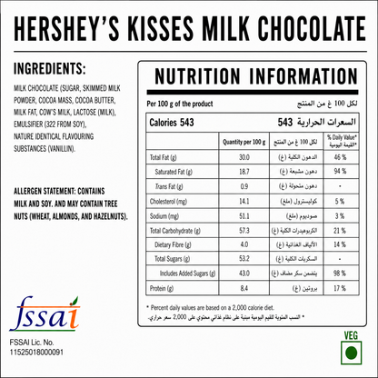 Hershey Kisses Milk Chocolate 150gm Imported From USA