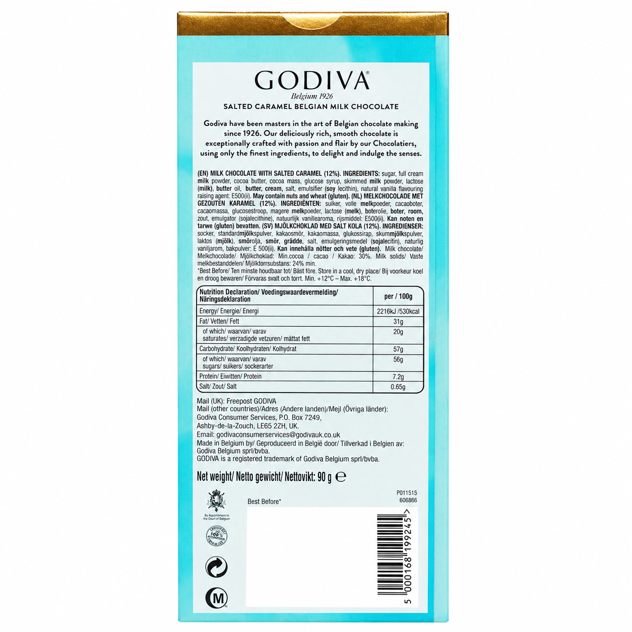 Godiva Salted Caramel Chocolate 90gm Imported From Switzerland - Nosh Products
