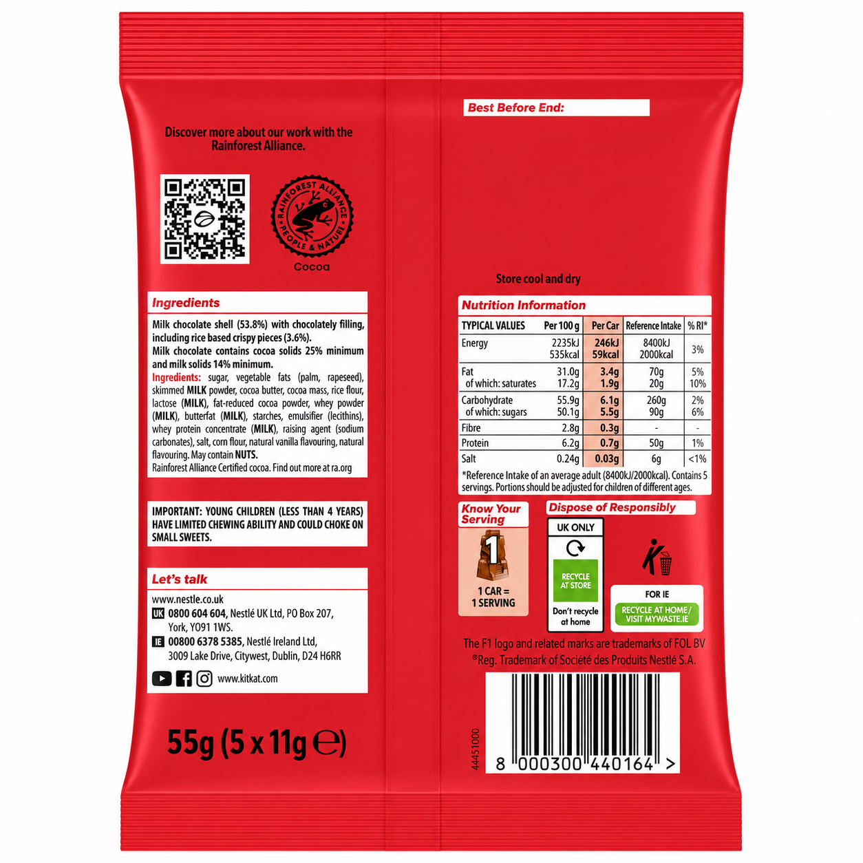 Kit Kat F1 Limited Edition Chocolate 55gm Imported From UK