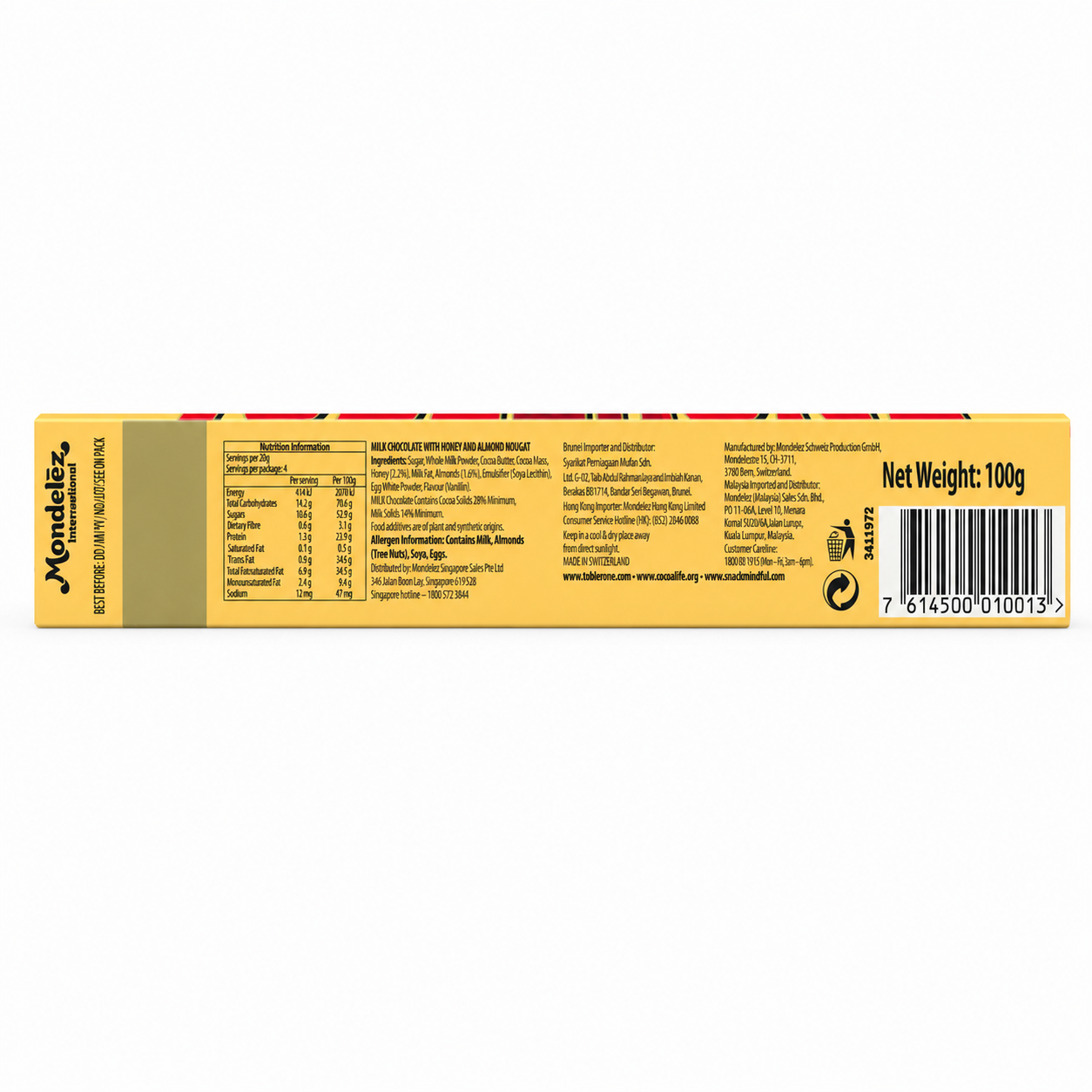 Toblerone Milk Chocolate 100gm Imported From Switzerland - Nosh Products