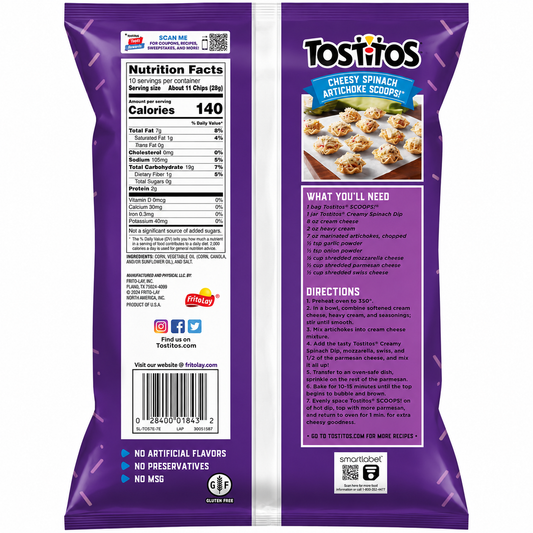 Tostitos Scoops Nachos 283gm Imported From USA - Nosh Products