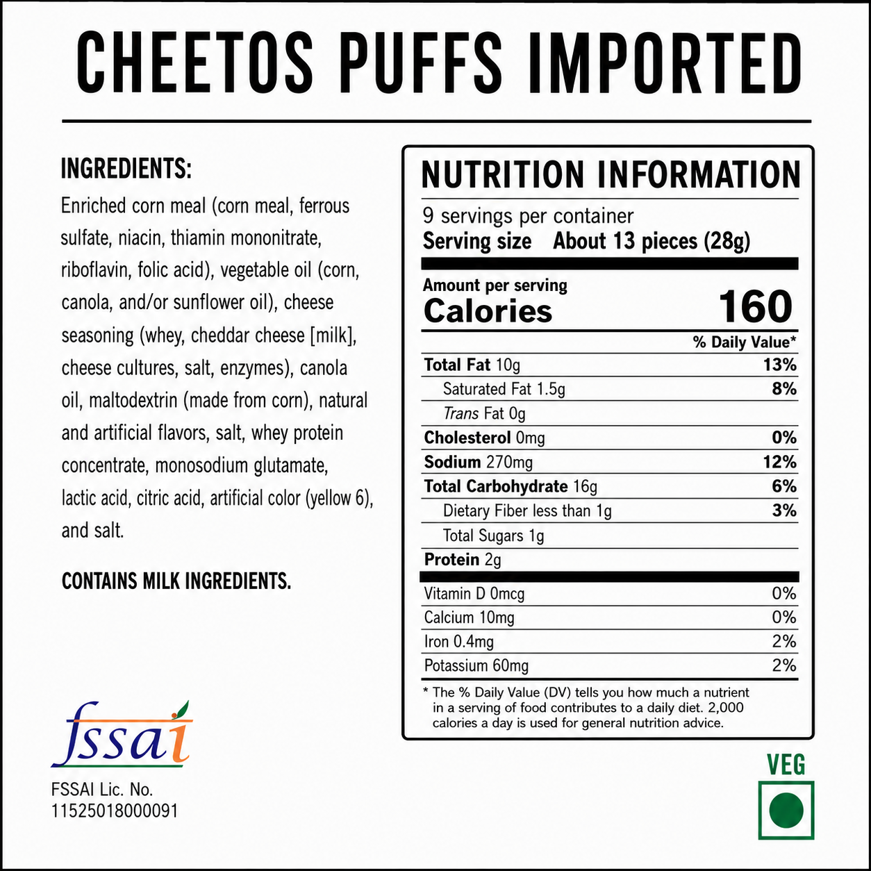 Cheetos Puffs 255gm Imported From USA - Nosh Products
