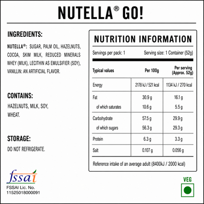 Nutella Go Spread And Stick 48gm Imported From USA - Nosh Products
