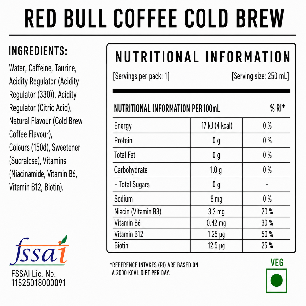 Red Bull Coffee Cold Brew 250ml Imported From Thailand