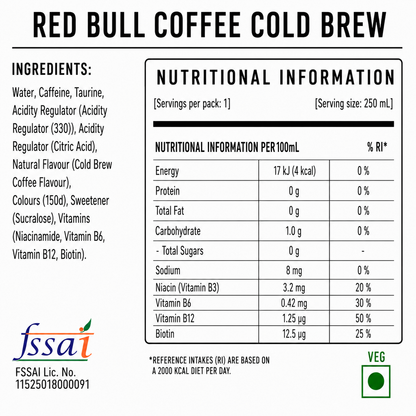 Red Bull Coffee Cold Brew 250ml Imported From Thailand