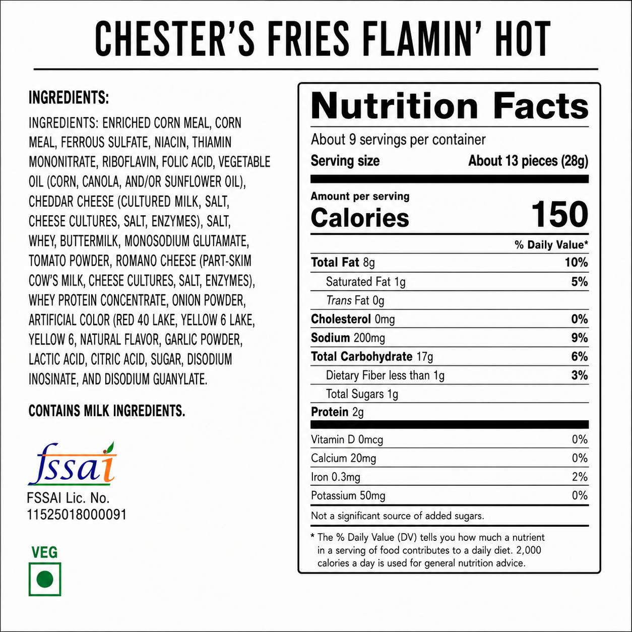 Chester's Fries Flaming Hot 170gm Imported From USA