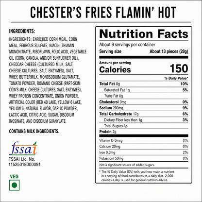 Chester's Fries Flaming Hot 170gm Imported From USA