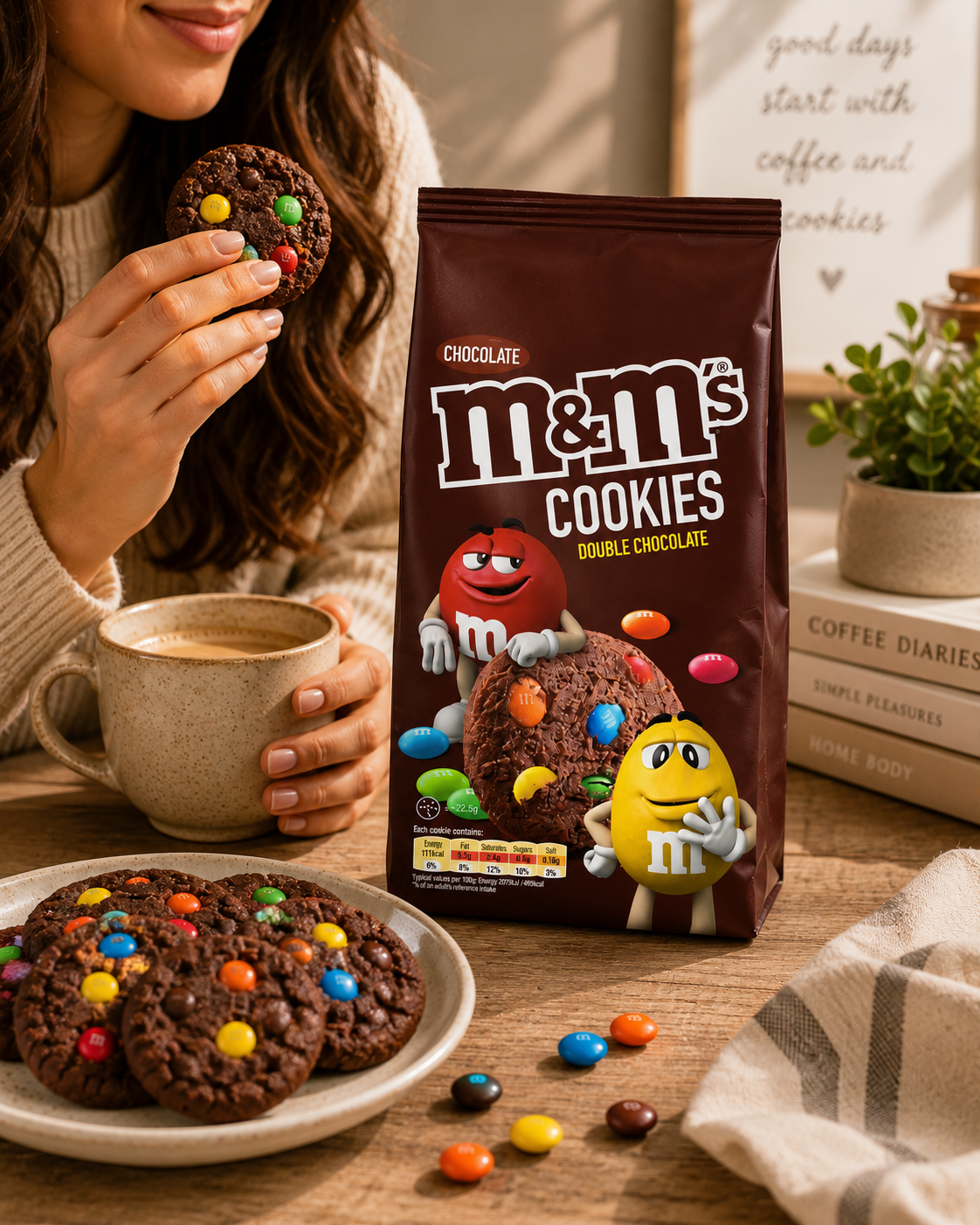 M&M Double Chocolate Cookies 180gm Imported From UK - Nosh Products