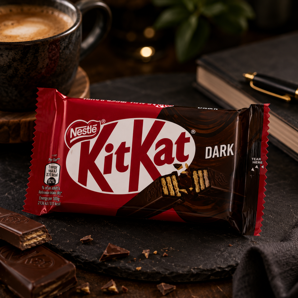 Kit Kat Dark Chocolate 4 Finger - Pack Of 6 Imported From Europe