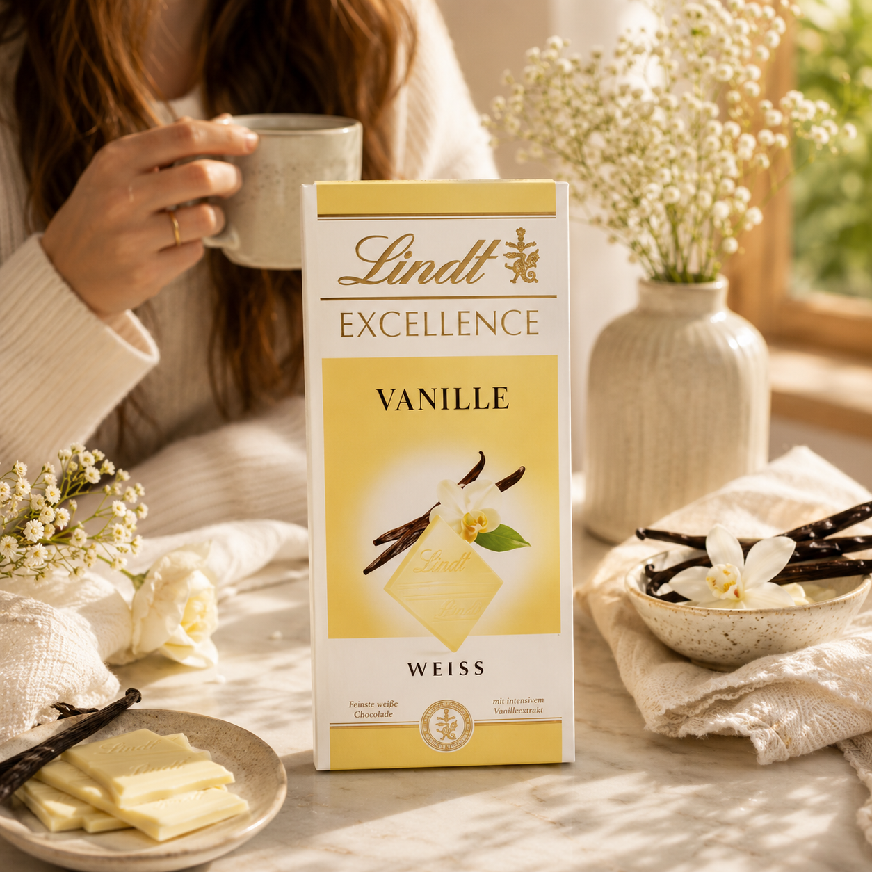 Lindt Excellence Touch Of Vanilla Chocolate 100gm Global Import - Nosh Products