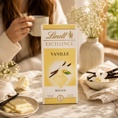 Lindt Excellence Touch Of Vanilla Chocolate 100gm Global Import - Nosh Products
