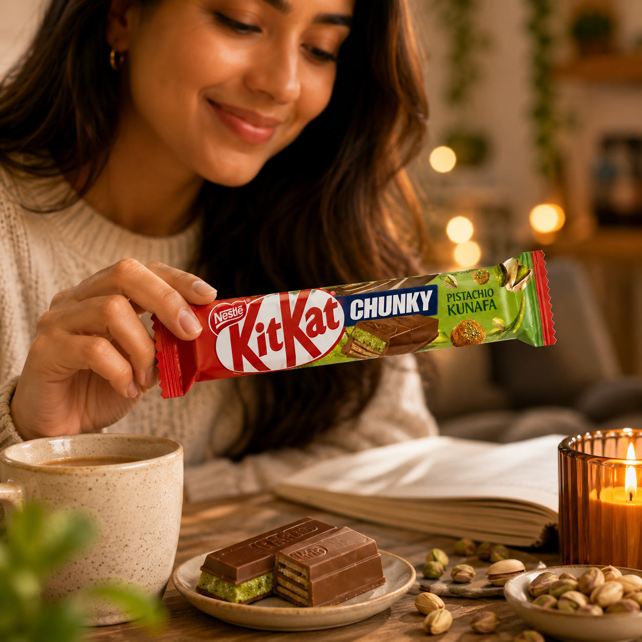 Kit Kat Chunky Pistachio Kunafa Chocolate (Pack of 24) Imported From UAE - Nosh Products