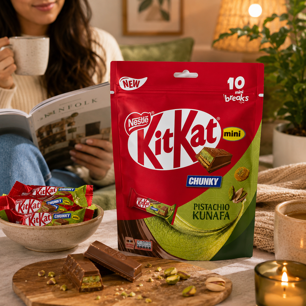 Kit Kat Pistachio Kunafa Limited Edition Chocolate 166gm Imported From UAE - Nosh Products