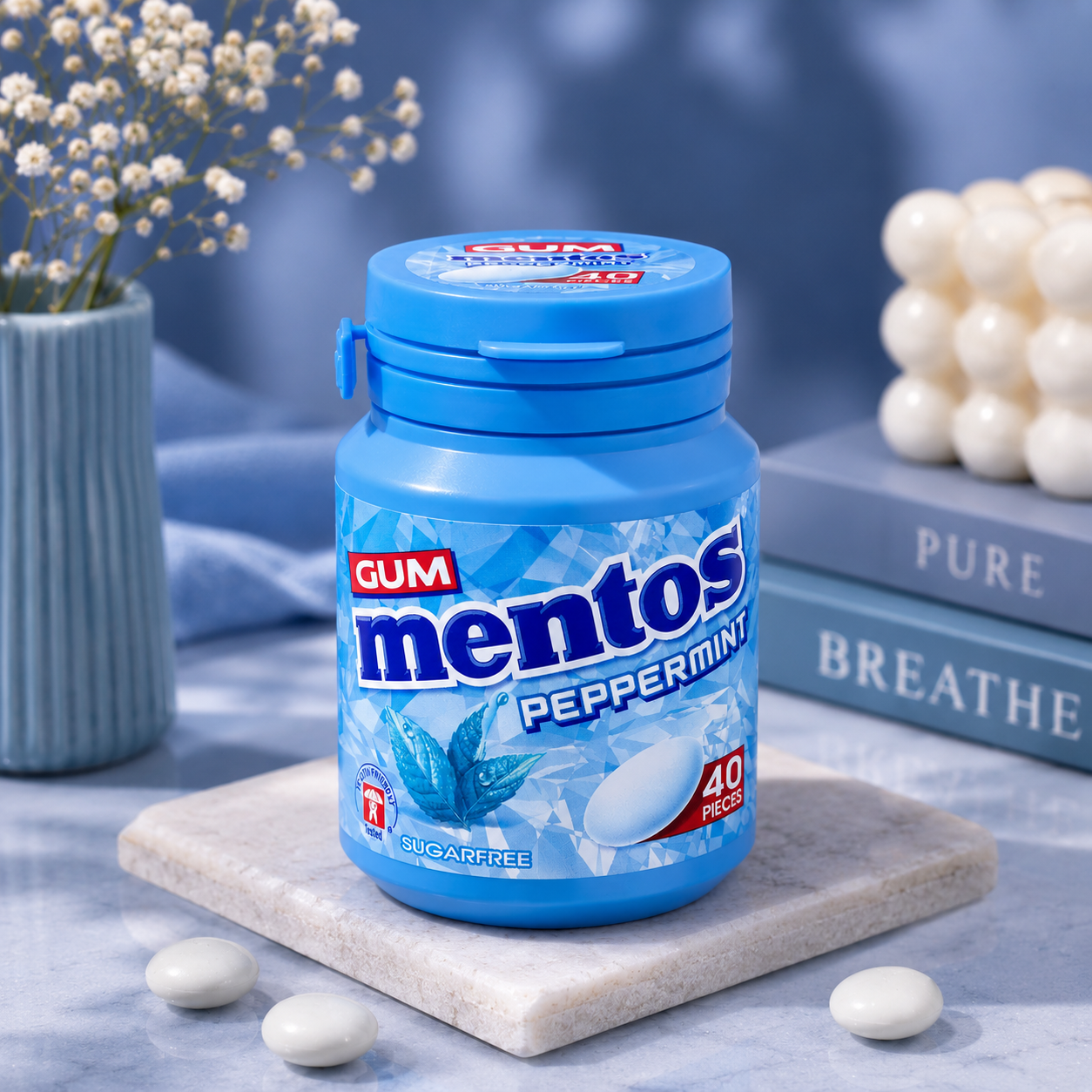 Mentos White Peppermint Chewing Gum Imported From USA/UK - Nosh Products