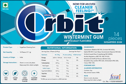 Orbit Winter Mint Chewing Gum Imported From USA/UK - Nosh Products