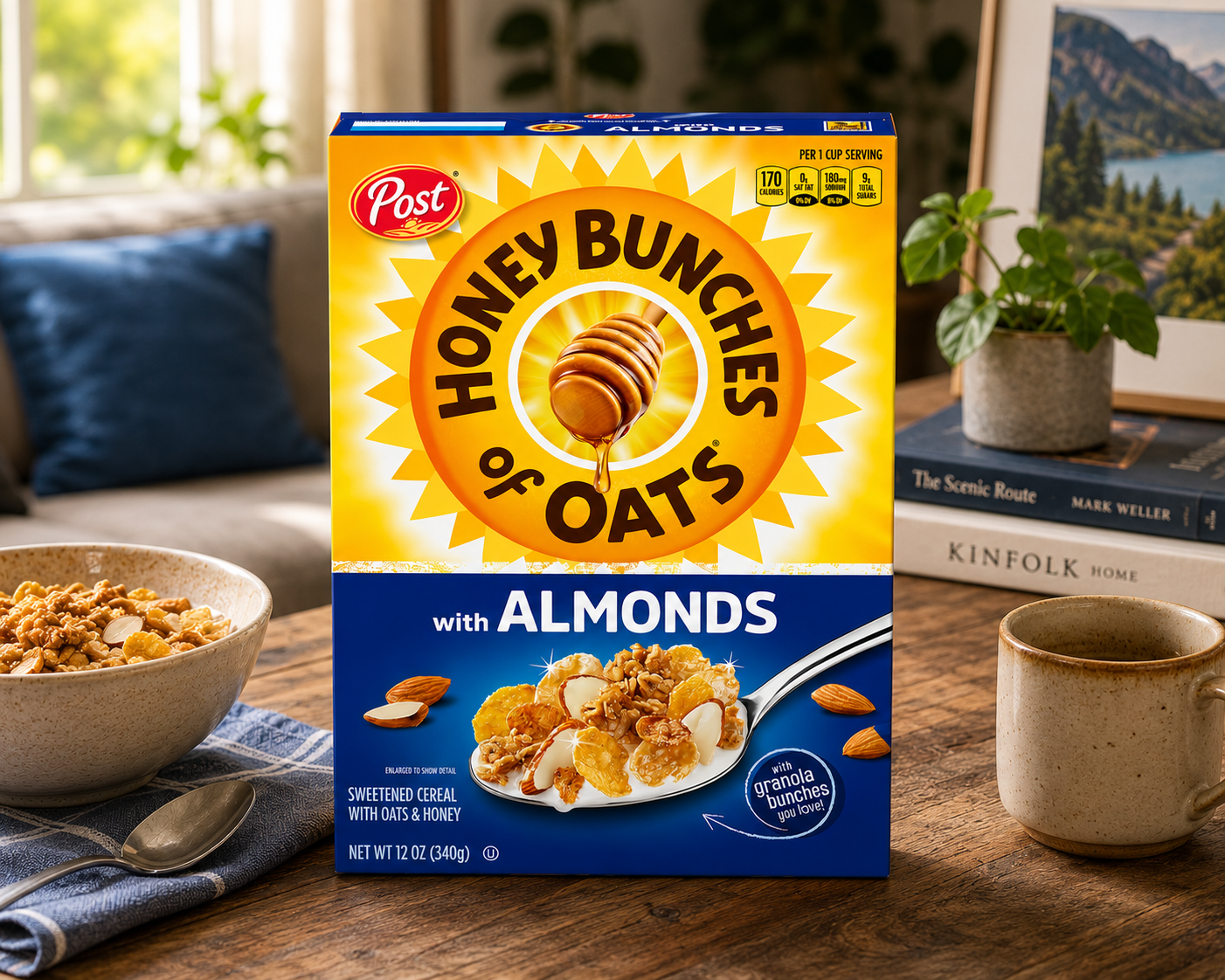 Post Honey Bunch Of Oats With Real Almonds Cereal 340gm Imported From USA - Nosh Products