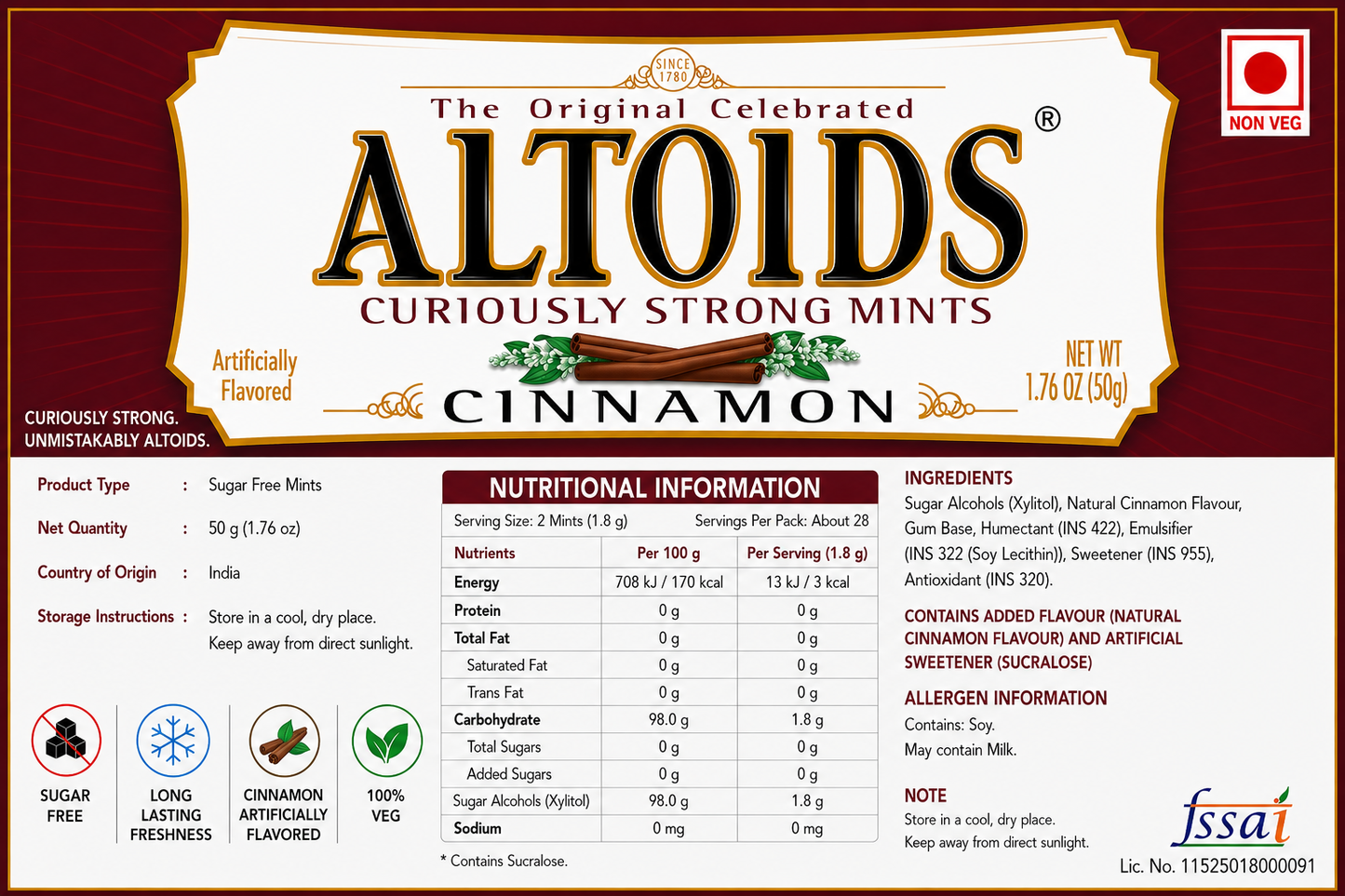 Altoid Cinnamon 50gm
