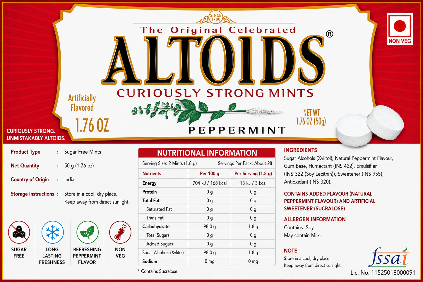 Altoid Peppermint 50gm