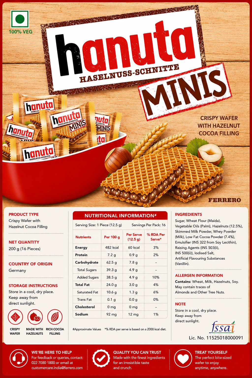 Ferrero Hanuta Mini 200gm Imported From Europe - Nosh Products