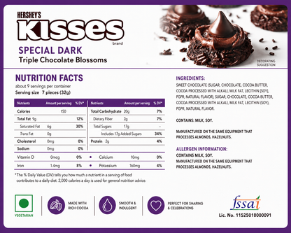 Hershey Kisses Special Dark Chocolate 306gm Imported From USA - Nosh Products