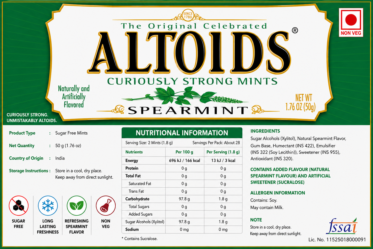 Altoid Spearmint 50gm