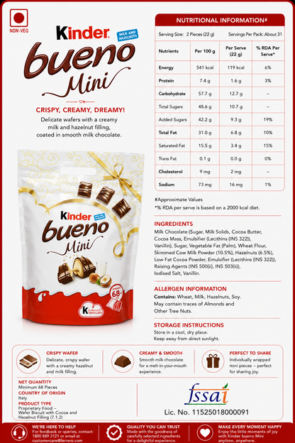 Kinder Bueno Mini 600gm Imported From UK/USA - Nosh Products
